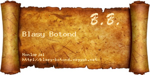 Blasy Botond névjegykártya